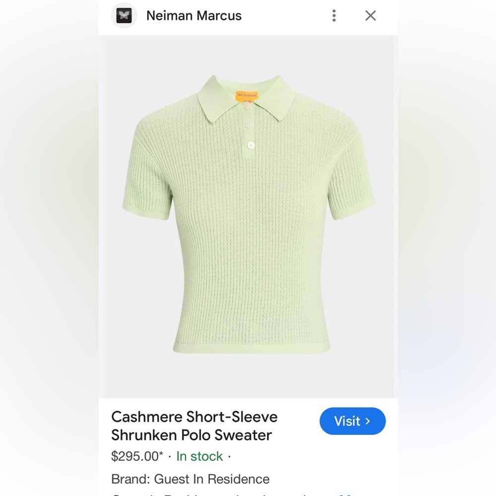 Guest in Residence Kintwear Light Green cashmere Polo - Picture 4 of 4
